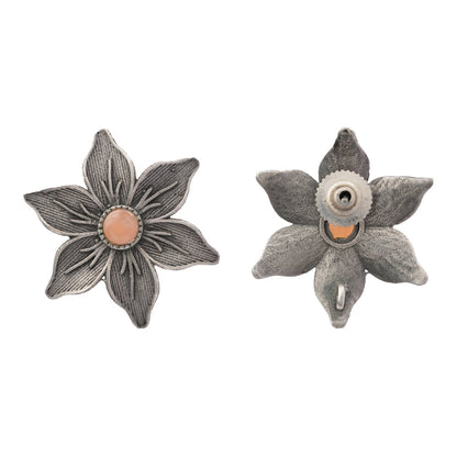 Minima-lily stud earrings (Light Orange)