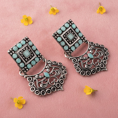 Glitter Grid Dangler Earring (Mint)