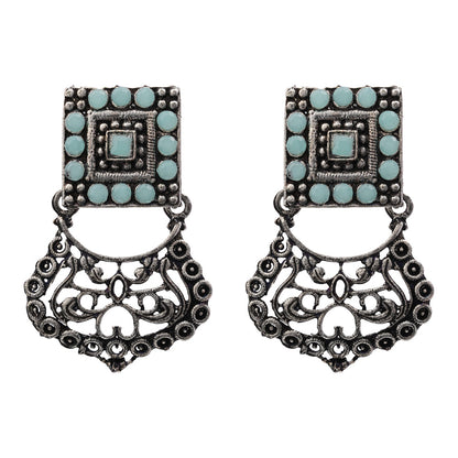 Glitter Grid Dangler Earring (Mint)