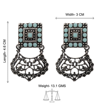 Glitter Grid Dangler Earring (Mint)