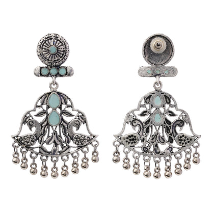 Peacock Pataka Dangler Earring (Mint)