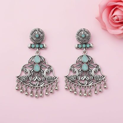 Peacock Pataka Dangler Earring (Mint)