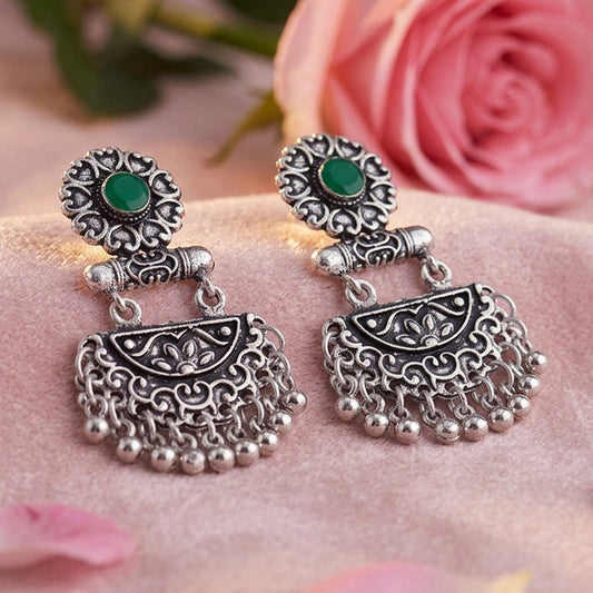 semi- circle hanging dangler earring (Green)