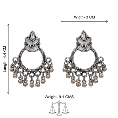 Kalash Kamal earring (Light Orange) Fine Shine stud earrings (White) Combo set
