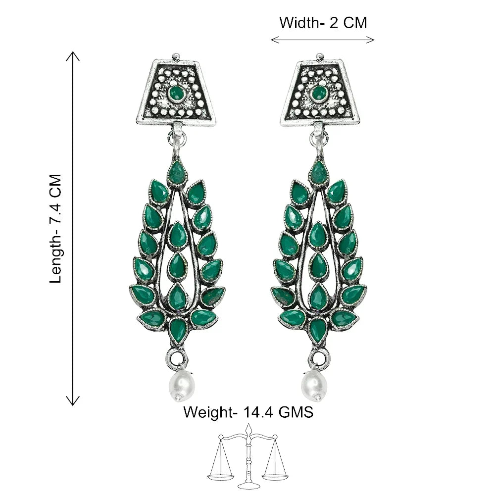 Kalash Kamal earring  Precious Petal stone studded dangler earring Combo
