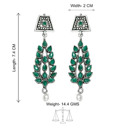 Kalash Kamal earring  Precious Petal stone studded dangler earring Combo