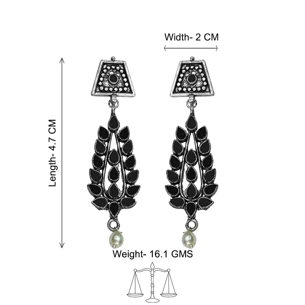 Kalash Kamal earring  Precious Petal stone studded dangler earring Combo