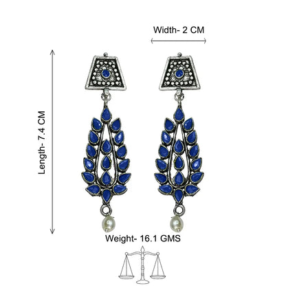 Kalash Kamal earring  Precious Petal stone studded dangler earring Combo