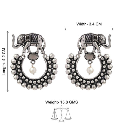Elephant Arc dangler earrings (Grey)