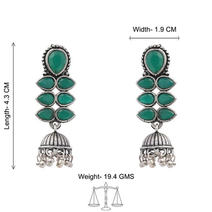 Charmbell earrings (Yellow) Dazzle Dash Jhumki earring (Green) Combo set