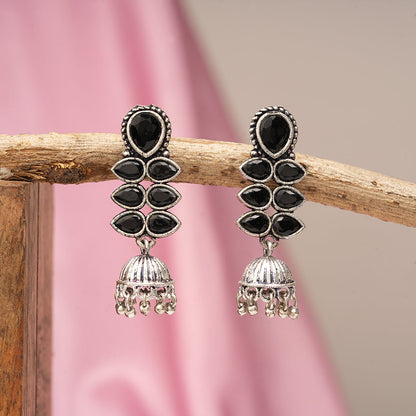 Dazzle Dash Jhumki earring (Black)
