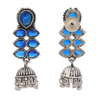 Dazzle Dash Jhumki earring (Blue)