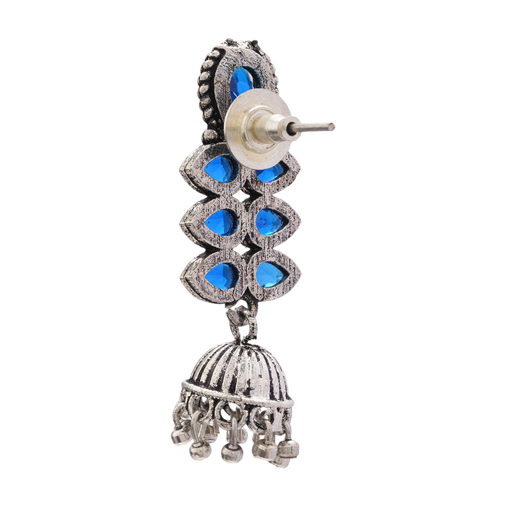 Dazzle Dash Jhumki earring (Blue)