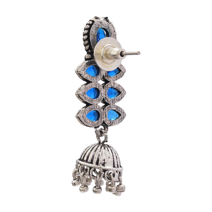 Dazzle Dash Jhumki earring (Blue)