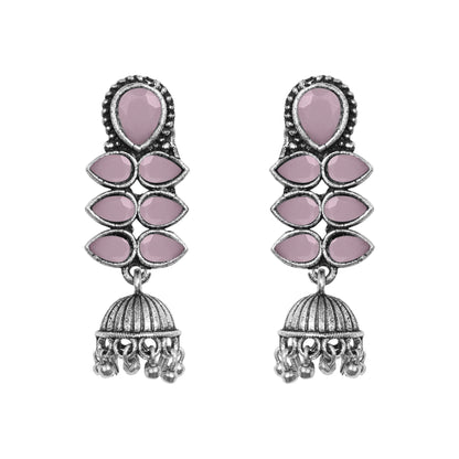 Dazzle Dash Jhumki earring (Baby Pink) Dazzle Dash Jhumki earring (White) Combo set