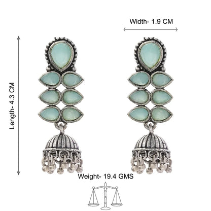 Charmbell earrings (Yellow) Dazzle Dash Jhumki earring (Mint) Combo set