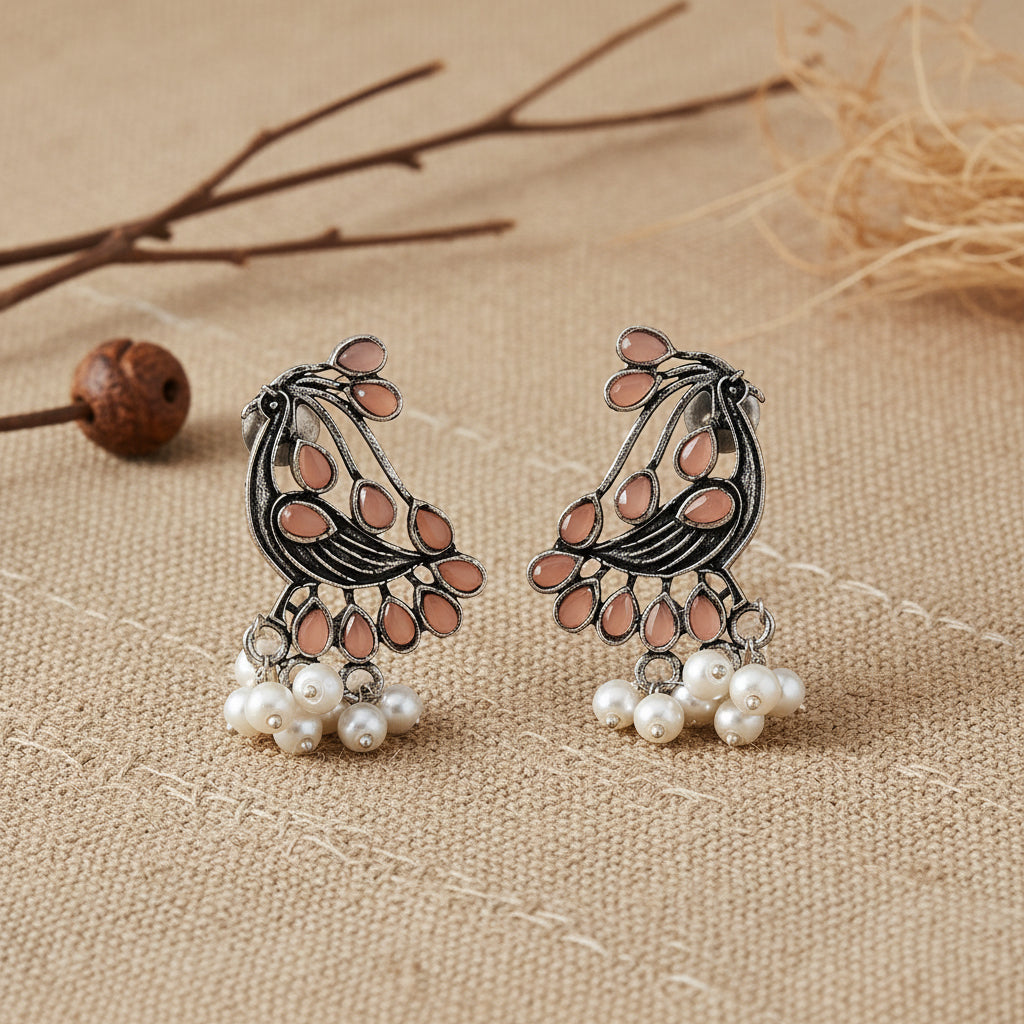 Chirpy Charm Stud earrings (Light Orange)