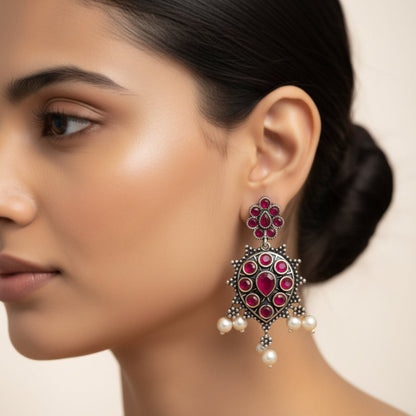 Drop Radiance dangler earrings (Red)