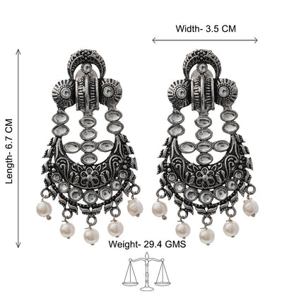 Heritage Bloom pearl stud earrings (White)