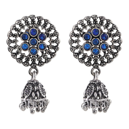 Meena Manjari Jhumki earrings (Blue)