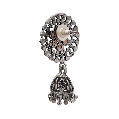 Meena Manjari Jhumki earrings (Light Orange)