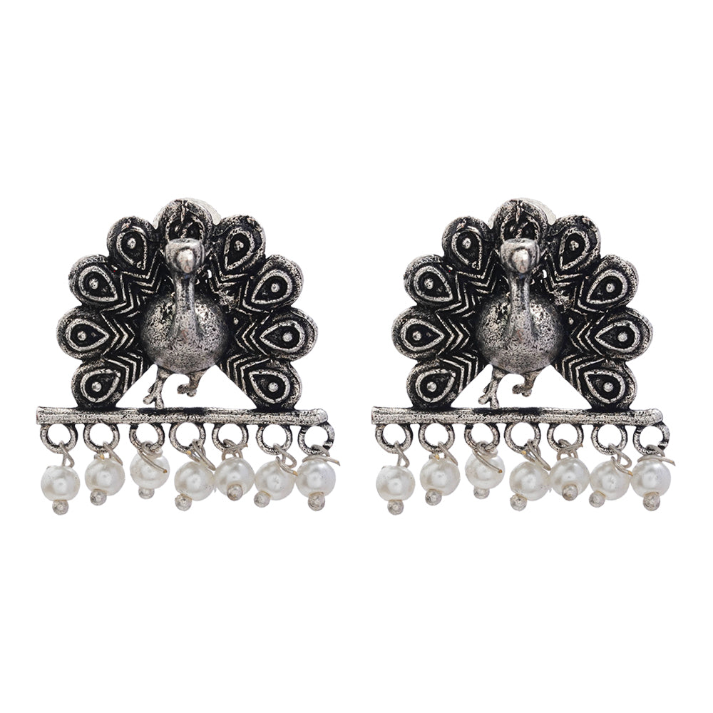 StylishKudi Oxidised Silver Earrings&Chandbali Earrings ComboSet for Women&girl