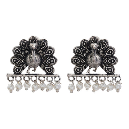 StylishKudi Oxidised Silver Earrings&Chandbali Earrings ComboSet for Women&girl