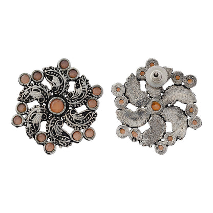 Aabroo sparkle stud earrings (Light Orange)