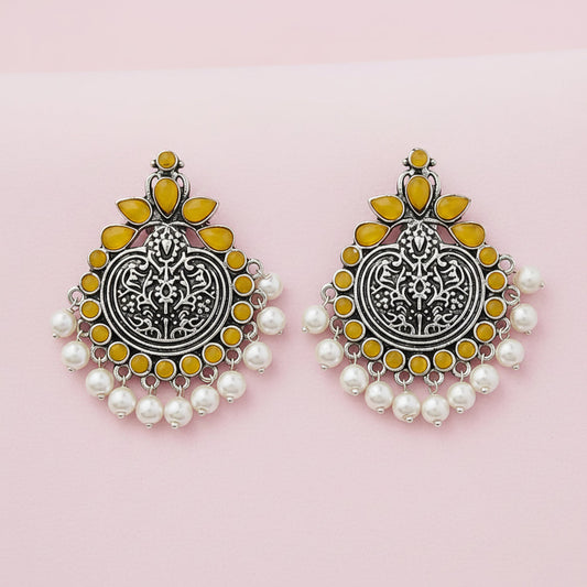 Royal flare stud earrings (Yellow)