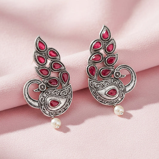 Morpankh pretty stud earrings (Red)