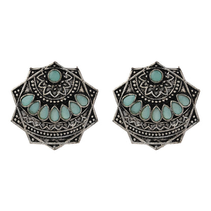 Mandala Hexa stud earrings (Mint)