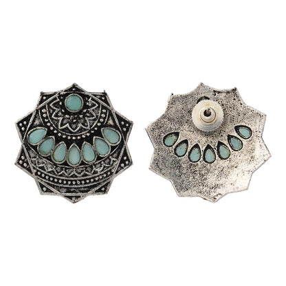 Mandala Hexa stud earrings (Mint)