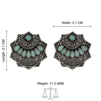 Mandala Hexa stud earrings (Mint)