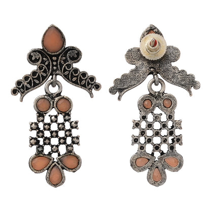Twilight Tassles pearl dangler earrings (Light Orange)