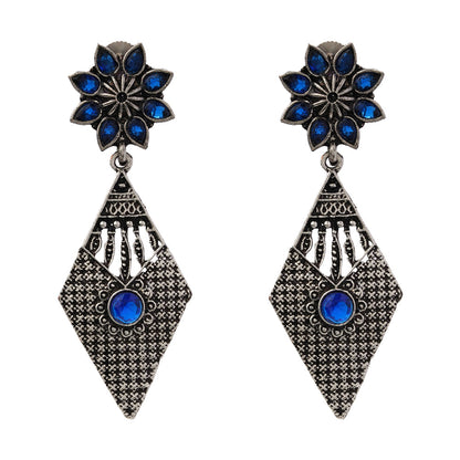Kite delight stone studded dangler earrings (Blue)