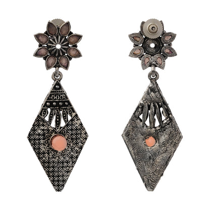 Kite delight stone studded dangler earrings (Light Orange)