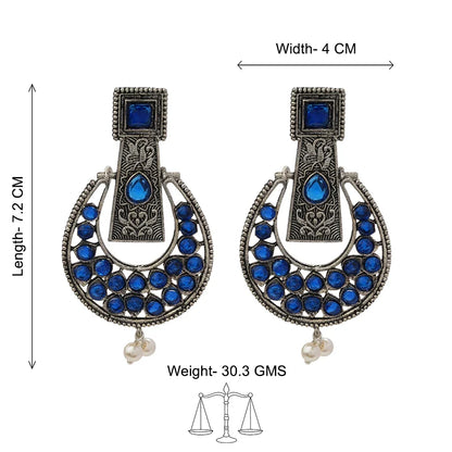 Peacock glow stone studded dangler & Moonfall stone studded dangler Combo set