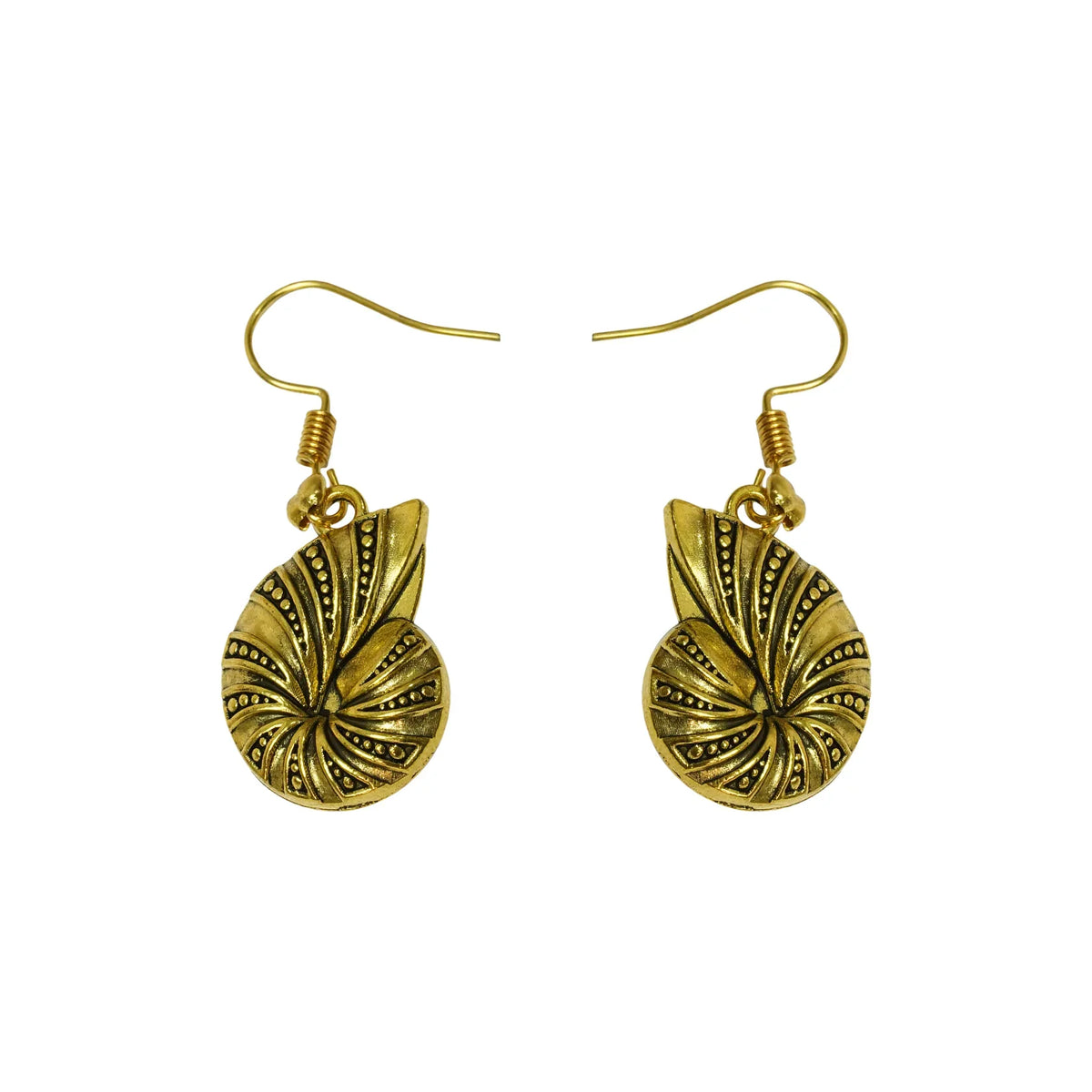 Carved Charm Dangler earrings (White) Conch Glow dangler earrings Combo set