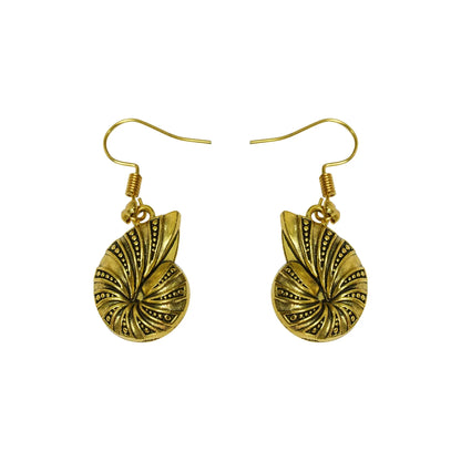 Carved Charm Dangler earrings (White) Conch Glow dangler earrings Combo set