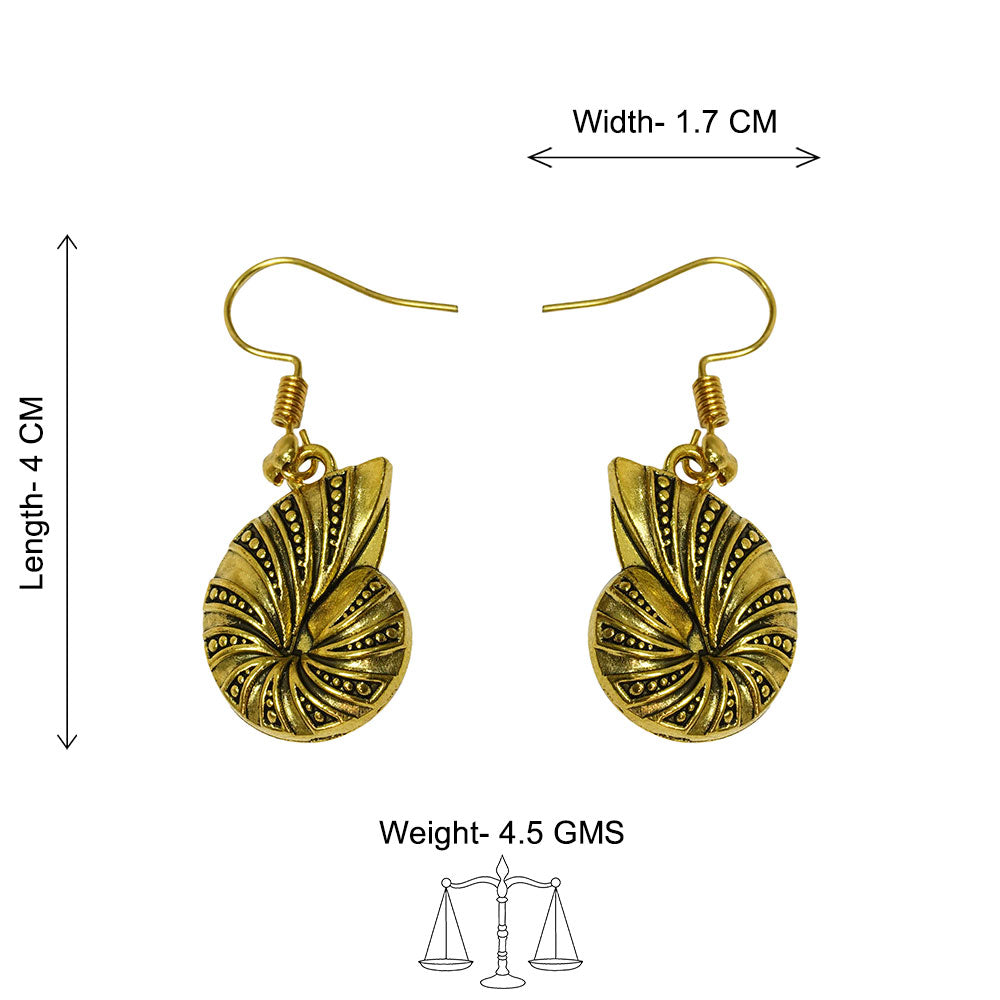 Carved Charm Dangler earrings (White) Conch Glow dangler earrings Combo set