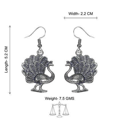 Peacock glow stone studded dangler & Morni jhumki dangler Combo set
