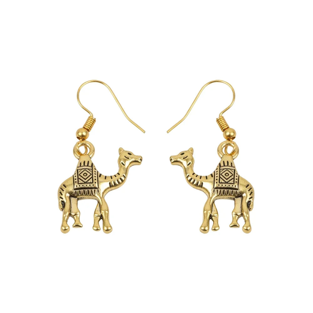 Carved Charm Dangler earrings (White) Camel dangler earrings Combo set