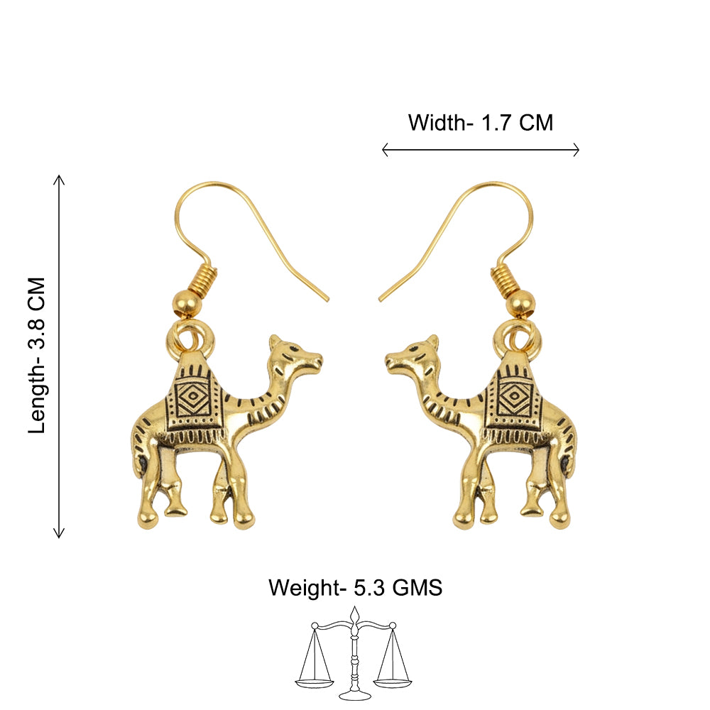 Carved Charm Dangler earrings (White) Camel dangler earrings Combo set