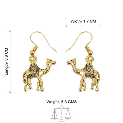 Peacock glow stone studded dangler earrings & Camel dangler earrings Combo set