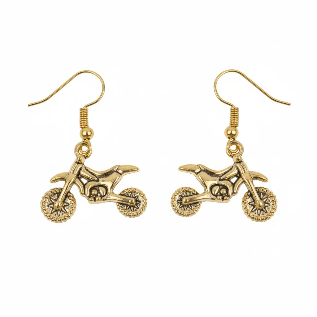 Carved Charm Dangler earrings (White) Biker Babe dangler earrings Combo set
