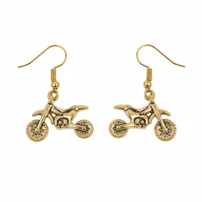 Carved Charm Dangler earrings (White) Biker Babe dangler earrings Combo set