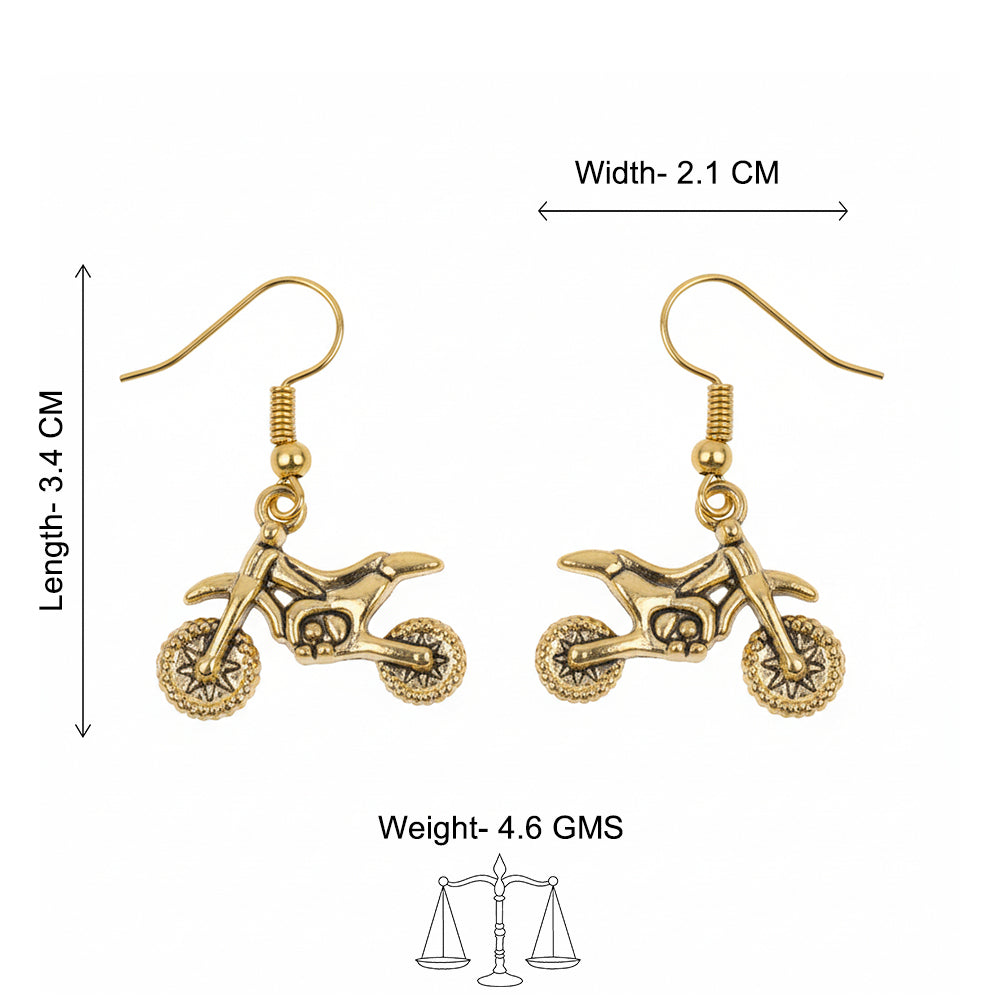 Carved Charm Dangler earrings (White) Biker Babe dangler earrings Combo set