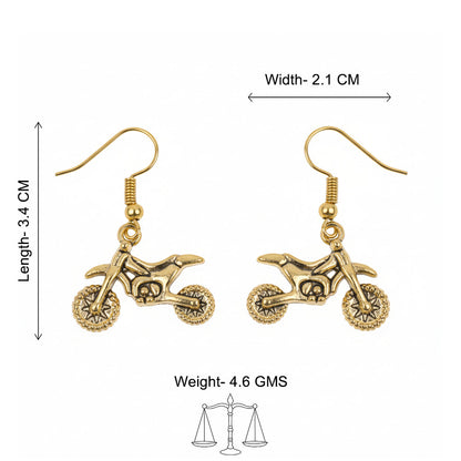 Carved Charm Dangler earrings (White) Biker Babe dangler earrings Combo set