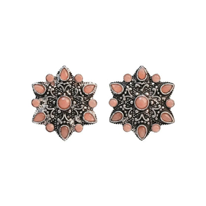 Carved Charm Dangler earrings (White) Hoot Hoot Dangler earrings (Light Orange) Combo set