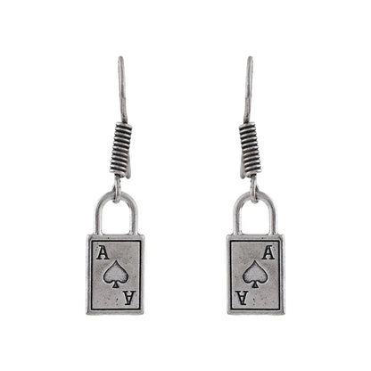 Carved Charm Dangler earrings (White) The Vault dangler earrings (Silver) Combo set